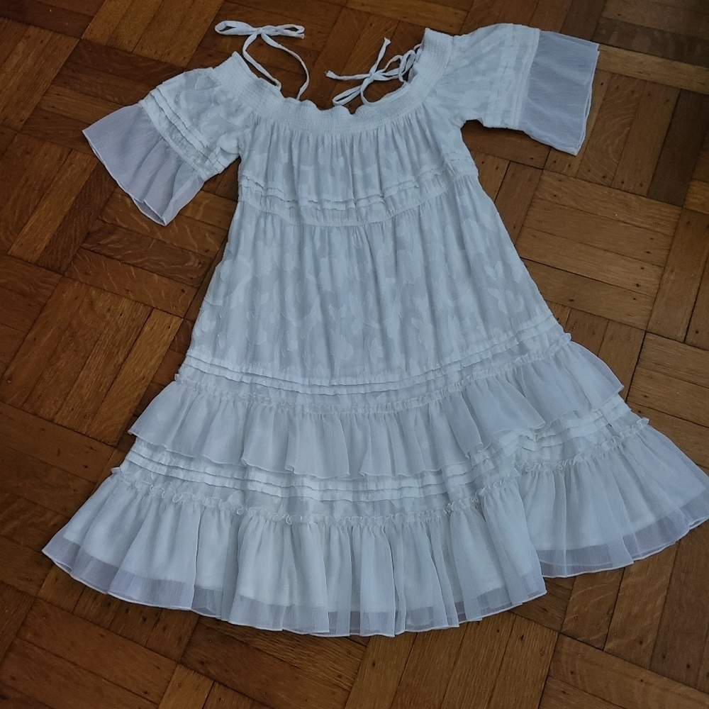 FREE PEOPLE BOHO Gorgeous White Off SHOULDER DRESS hp π₯π₯π₯20x - Picture 7 of 12